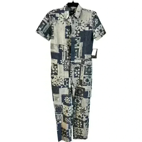 VANS Pants - Vans Women's Morro Coveralls Jumpsuit Blue Patchwork Brand Size XS NWT